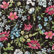 Tumbling Painted Detailed Florals Red Blue