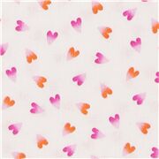 Tissu importé des États-Unis mini coeurs roses orange