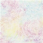 Tissu batik multicolore avec des spirales à pois effet teinté