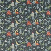 Tissu minky ultralarge vert avec des dinosaures