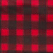 white flannel fabric with red-black cat paw prints - modeS4u