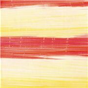 Tissu rayures rouges jaunes orange tachetées style batik