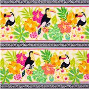 Toucan Do It Stripes Tropical Flowers