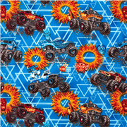 Tumbling tela azul algodón camiones Monster Jam anillos de fuego entretenimiento EE. UU.