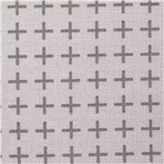 Tissu en coton gris pâle avec une grille formée de croix grises