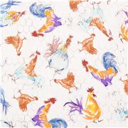 Colorful Watercolour Sketch Chickens