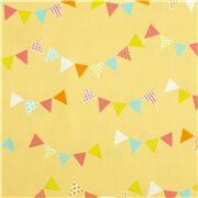 Gelb Baumwolle Popeline Stoff Party buntes Wimpelmuster