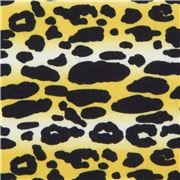 Tissu en jersey jaune, jaune clair avec des motifs léopards