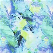 blaue mehrfarbige Spachtelfarbe hell abstrakt Baumwolle