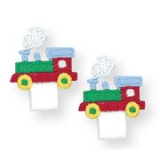 Patchs thermocollants avec des trains multicolores, 2 pièces
