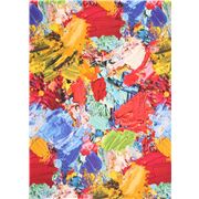 Toile japonaise en coton vec des marques de peinture multicolores