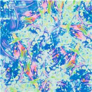 bunte Pinselstriche hell abstrakte blaue Baumwolle auf