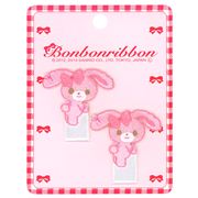 Süße Bonbonribbon pinke Schleife Punkte Dekoration Bügelbild Filcken 2 Stück