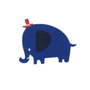 dark blue elephant red hat iron-on transfer sheet 1 piece