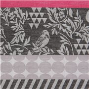 Tissu echino Jacquard gris avec des formes et des bandes