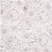 white flower fabric with vibrant colours Michael Miller USA - modeS4u