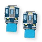 grey dark blue train iron-on tag transfer sheet 2 piece