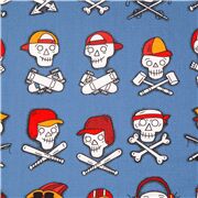 Tissu bleu tête de mort os croisés casquettes skate baseball
