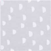 Tissu en jersey Cotton and Steel gris avec des demi-cercles, demi-lunes blancs coupon