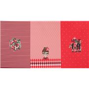 tessuto maglina pannelli rose motivo a rombi Ritagli