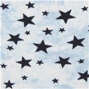 Tissu jersey Stof Fabrics bleu clair et blanc avec des étoiles bleu marine