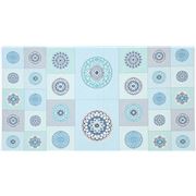 Tissu bleu clair et vert avec des cercles, Circle Patch Panel