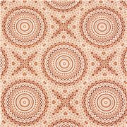 Tissu marron mandalas, motifs géométriques circulaires