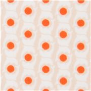 Tissu beige avec des mini-dauphins, des pois orange