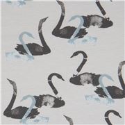 Tissu jersey bio Stof Fabrics gris avec des cygnes