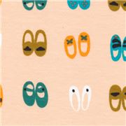 Tissu bio jersey pêche avec d'adorables chaussons, Sidewalk