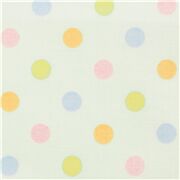 tessuto celeste cotone laminato pois gialli rosa verdi blu dal Giappone Ritagli