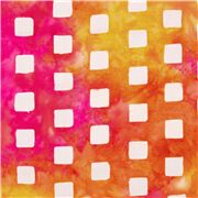 Tissu batik en coton teinté sarong rose jaune orange avec des glaçons blancs