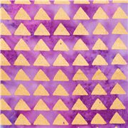 Tissu en coton batik teinté violet paréo sarong avec des triangles or métallique