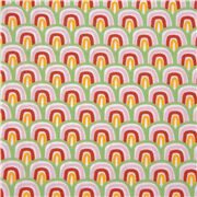 Tissu demi-cercles simples arc-en-ciel rayures vert rouge rose jaune
