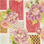 Japanese Patterned Rectangles Gilded Gold Peonies