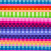 Tissu en coton américain rayures multicolores style 8 bits