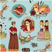 Türkiser Stoff Frida