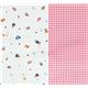 Tiere rosa karierter Kokka Stoff aus Japan kawaii 0,5m 3