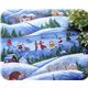 Christmas Fabric snowy landscape and lake half yard 1