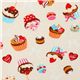Japanese Cosmo fabric cupcakes macaroons white 1