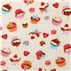 Japanese Cosmo fabric cupcakes macaroons white 2
