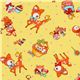 Japanese Cosmo fabric deer squirrel bunny yellow 1
