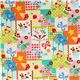 Japanese Cosmo fabric kawaii deer bear elephant green 2