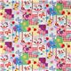 Japanese Cosmo fabric kawaii deer bear elephant purple 2