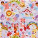 Japanese Cosmo fabric kawaii deer lion unicorn purple 1