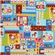 Japanese Cosmo fabric matryoshka kawaii animals blue 2