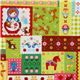 Japanese Cosmo fabric matryoshka kawaii animals green 1