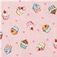 Japanese Kokka gauze fabric pink cupcakes 1