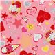 Japanese fabric Cosmo ice cream glitter stars pink 1