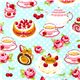Japanese turquoise fabric cake coffee roses 1